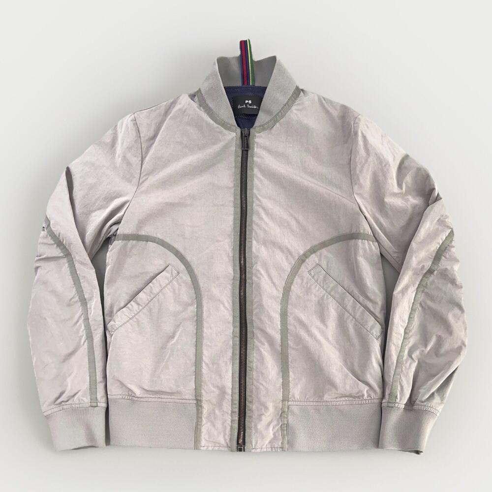 Paul Smith Bomber Jacket Mens S Grey/Silver. Full Zip Lined Lightweight